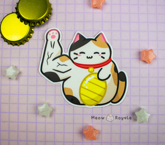 Buff Lucky Cat Sticker