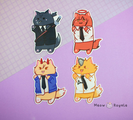 Chainsaw Cat Stickers