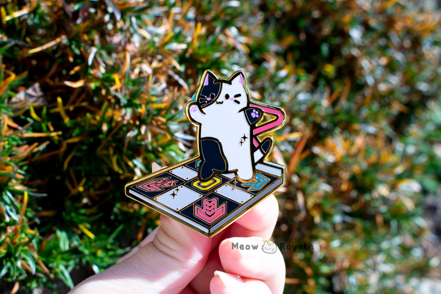 Dancing Rhythm Game Cat Enamel Pin/ DDR/ Pump it up