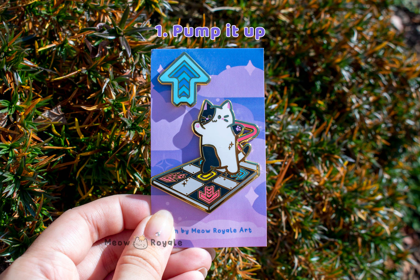 Dancing Rhythm Game Cat Enamel Pin/ DDR/ Pump it up