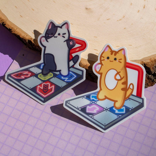 Dancing Rhythm Game Cat Sticker/ DDR/ Pump it up