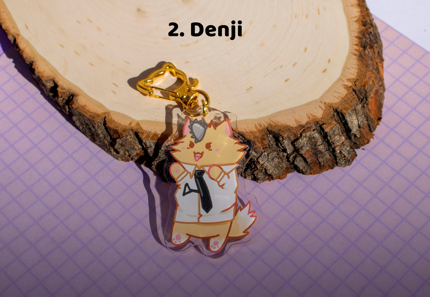 Chainsaw Cat Acrylic Charm Keychain