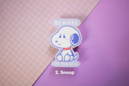 Kawaii Beware of the Dog Stickers