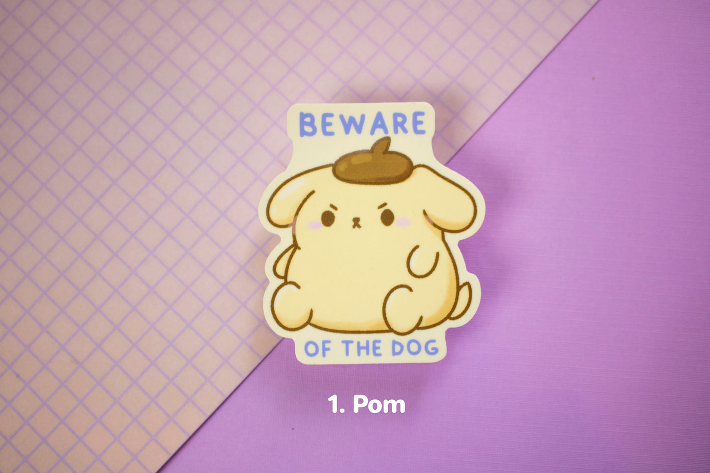 Kawaii Beware of the Dog Stickers