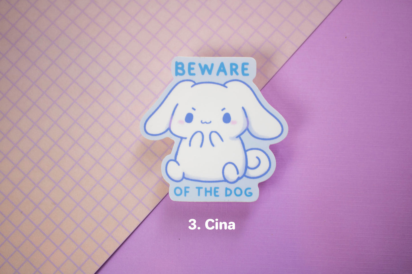 Kawaii Beware of the Dog Stickers