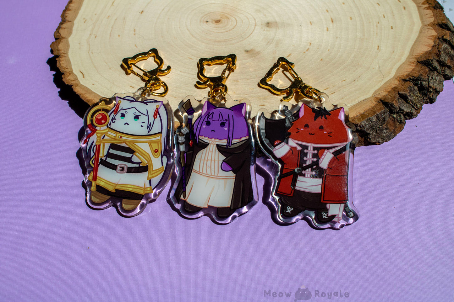 Elf Mage Party Cat Acrylic Charm Keychains