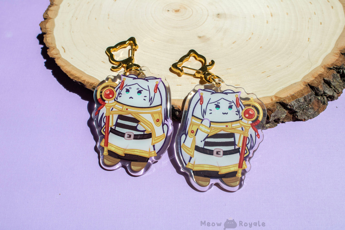 Elf Mage Party Cat Acrylic Charm Keychains