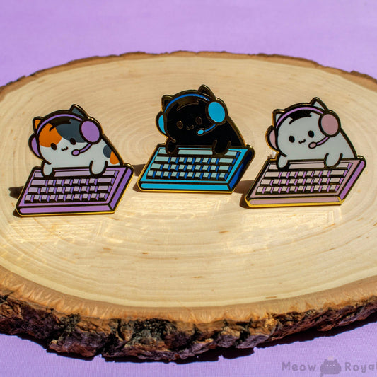 Gamer Keyboard Cat Enamel Pin