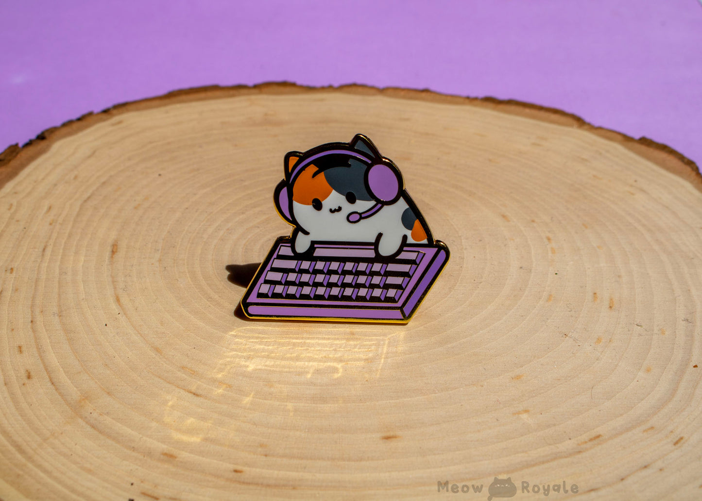 Gamer Keyboard Cat Enamel Pin