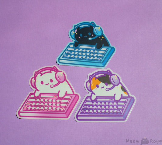 Gamer Keyboard Cat Stickers