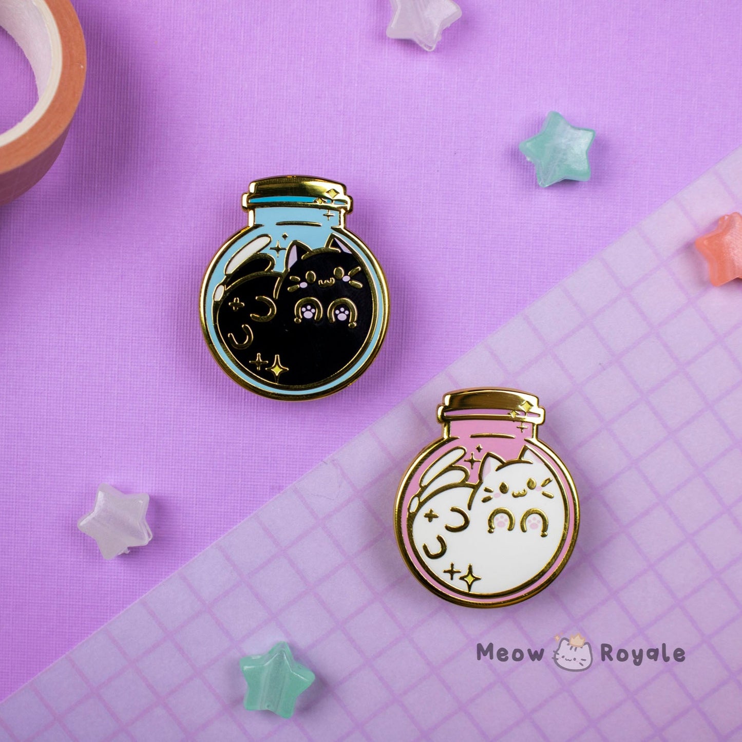 Cat Potion Bottle Enamel Pin