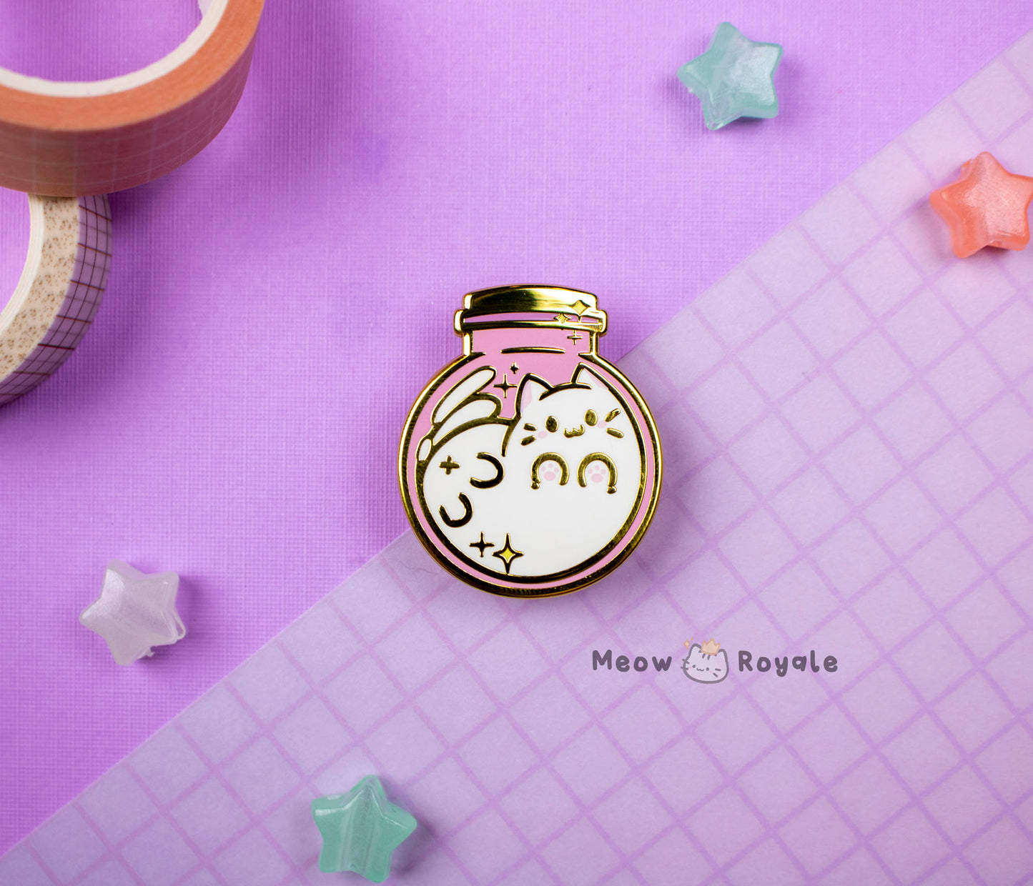 Cat Potion Bottle Enamel Pin