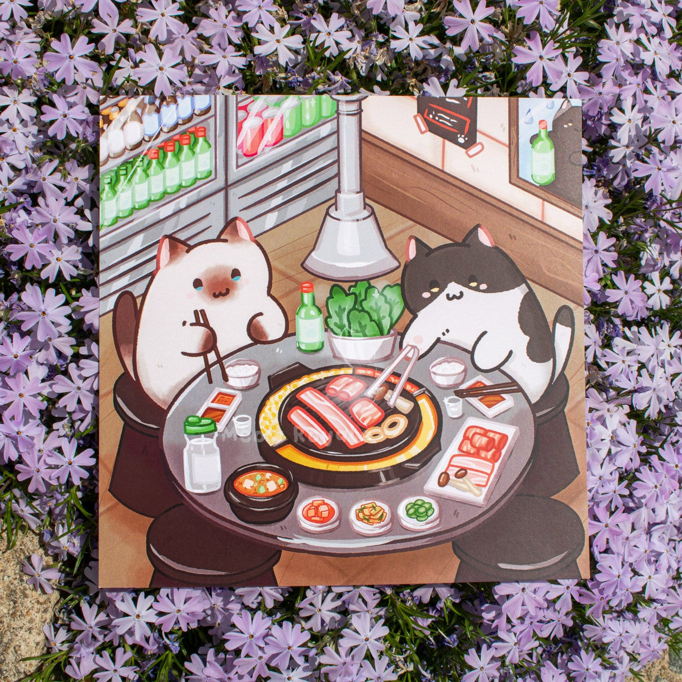 Korean BBQ Cat Print/ Tuxedo and Siamese