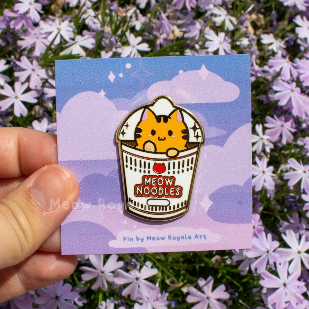 Meow Noodles Ramen Cat Enamel Pin
