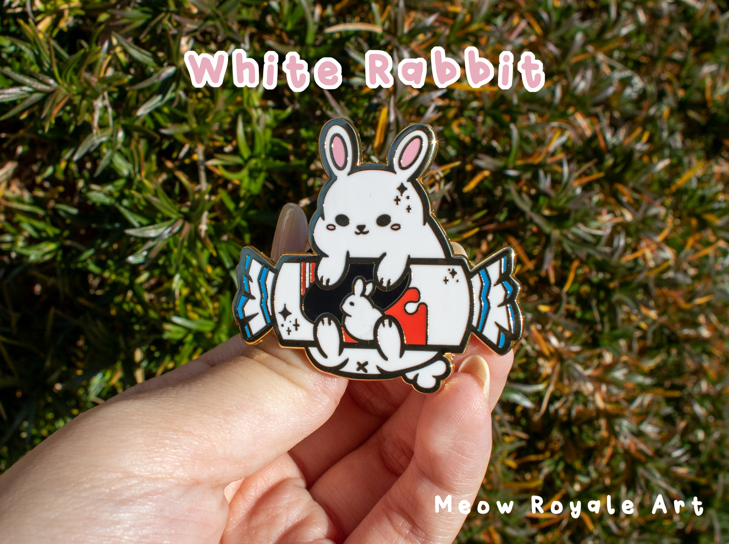 White Rabbit Candy and Tiger Balm Enamel Pin