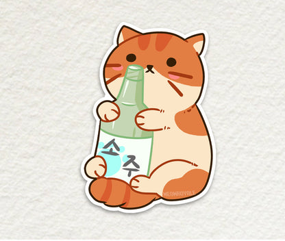 Bubble Tea, Yakult, Ramune and Soju Cat Stickers