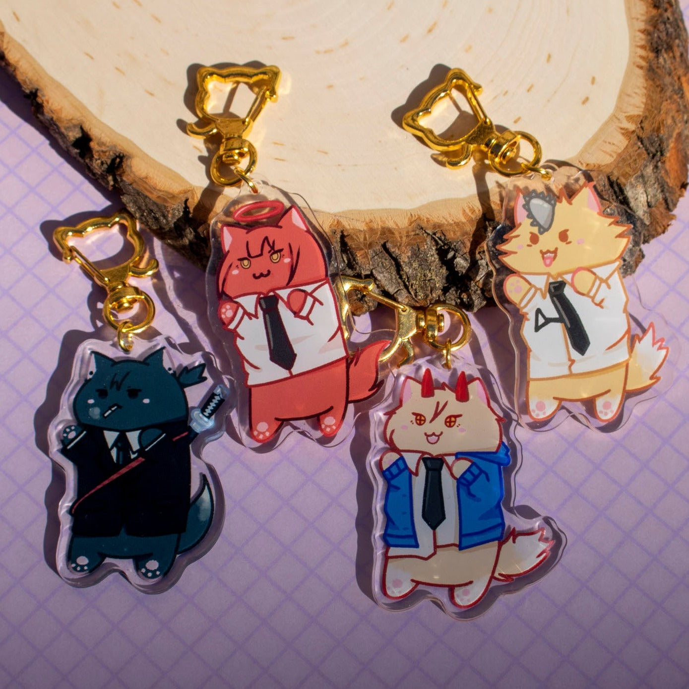 Chainsaw Cat Acrylic Charm Keychain