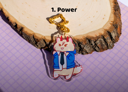 Chainsaw Cat Acrylic Charm Keychain