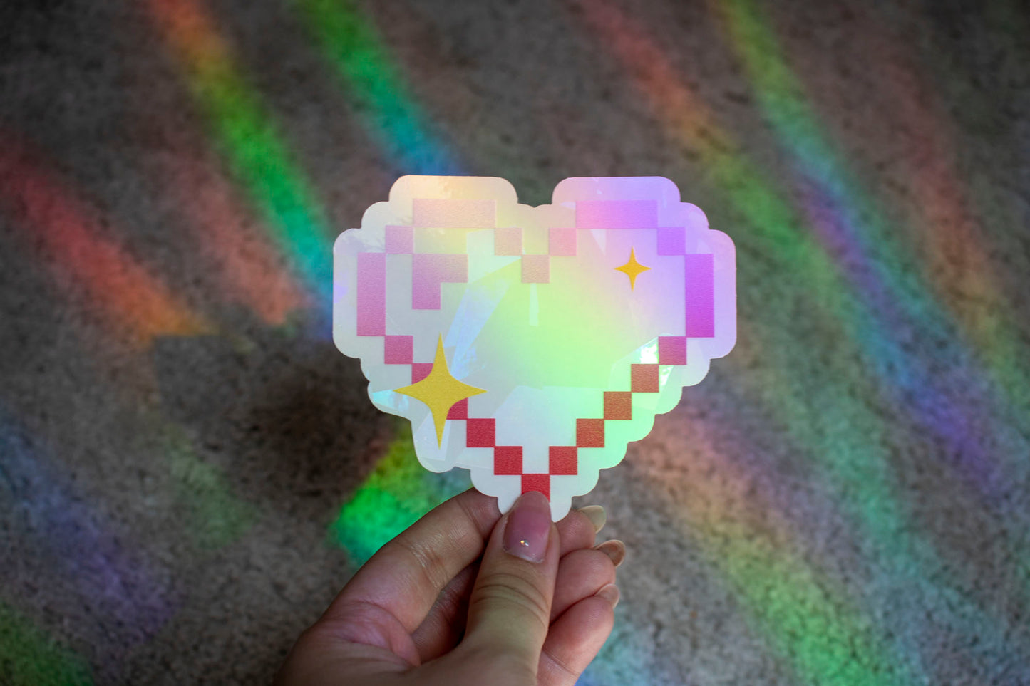 Pixel Heart Suncatcher/ Rainbow Maker