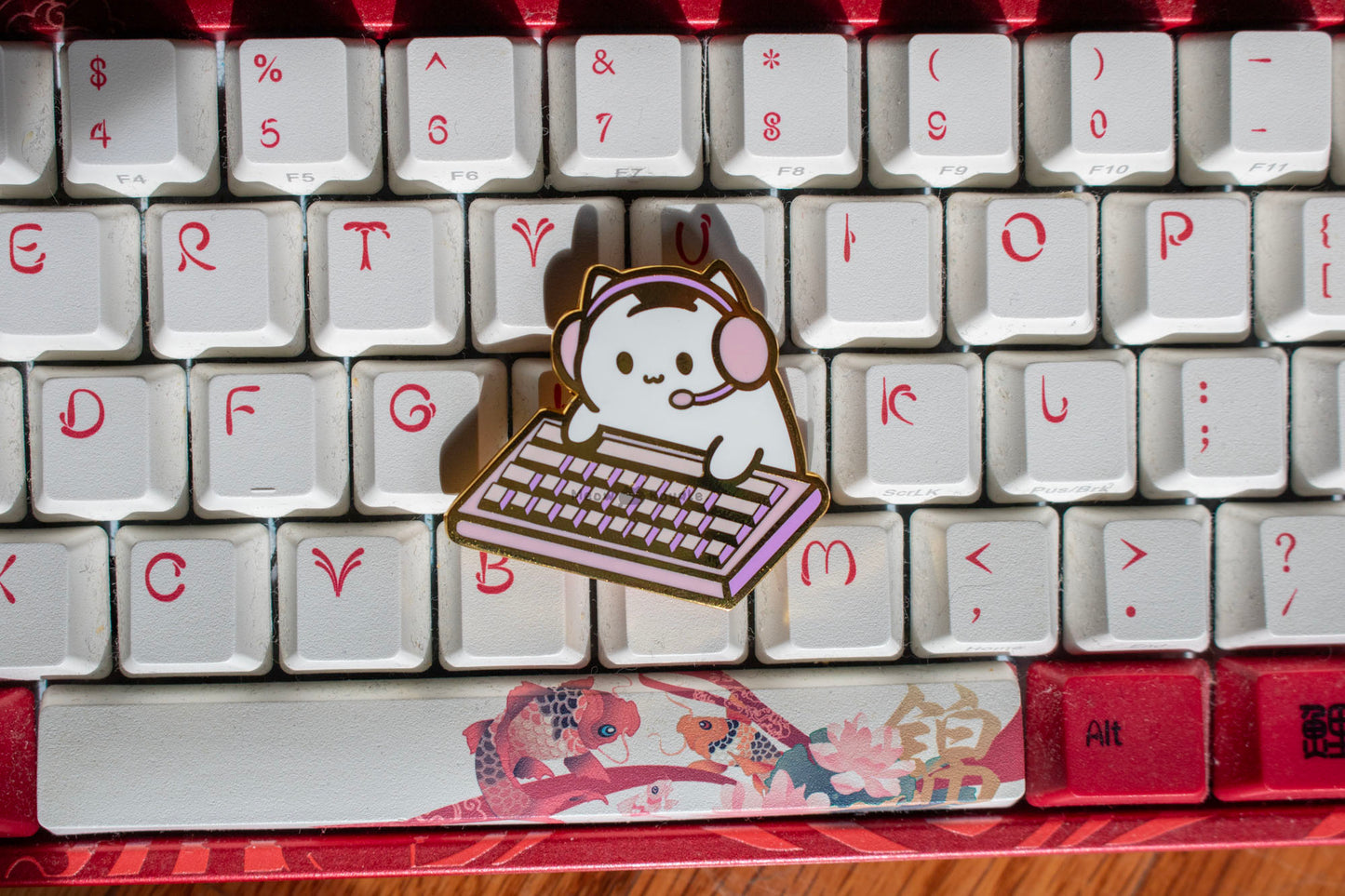 Gamer Keyboard Cat Enamel Pin