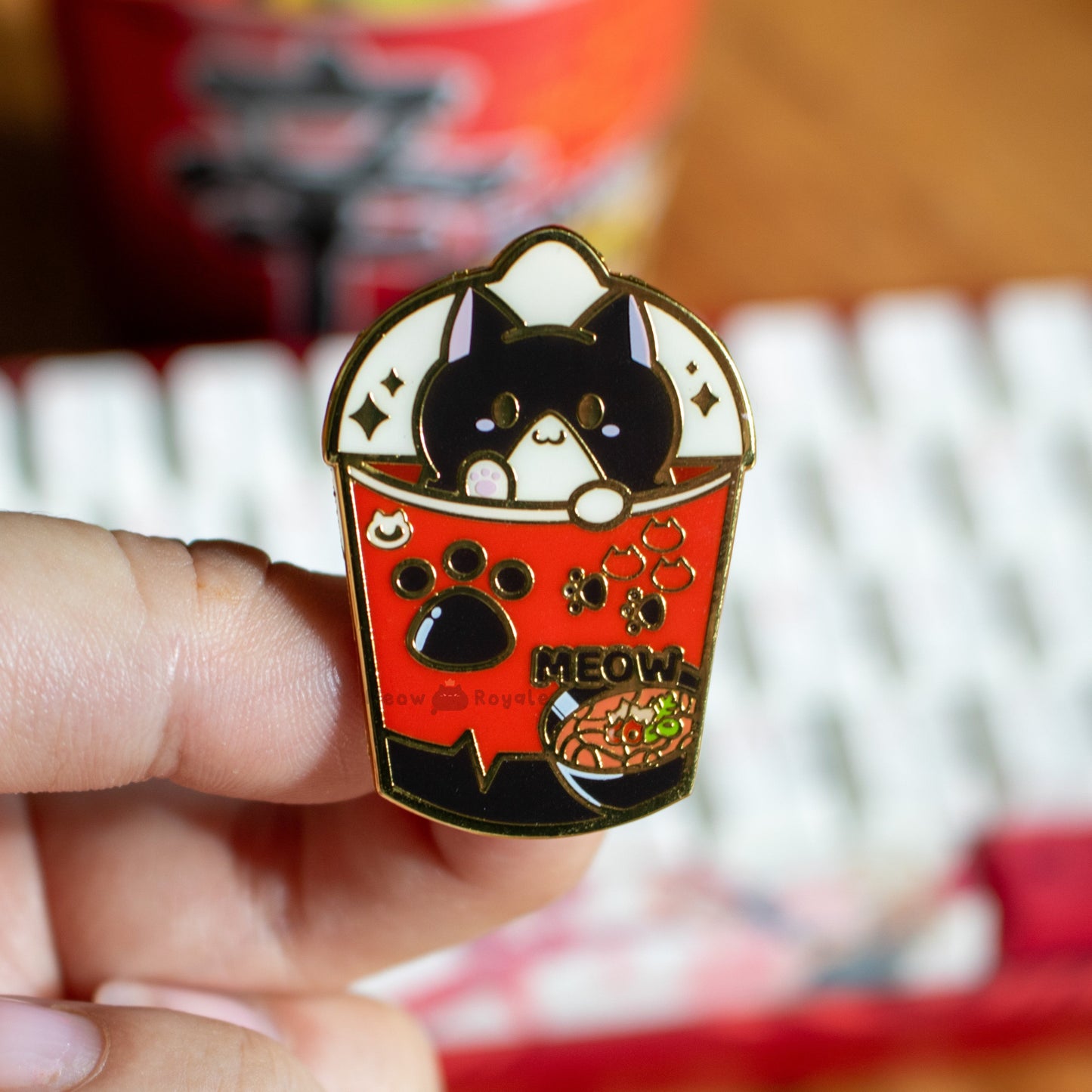 Shin Ramen Cat Enamel Pin