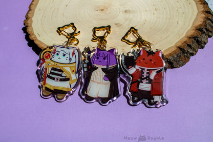 Elf Mage Party Cat Acrylic Charm Keychains