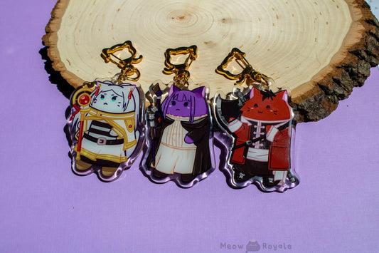 Elf Mage Party Cat Acrylic Charm Keychains