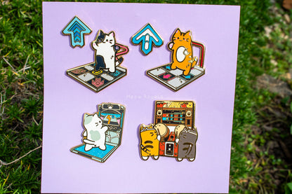 Taiko Drum Rhythm Game Cat Enamel Pin