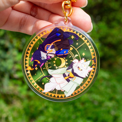 Witch Cat Acrylic Charm Keychain