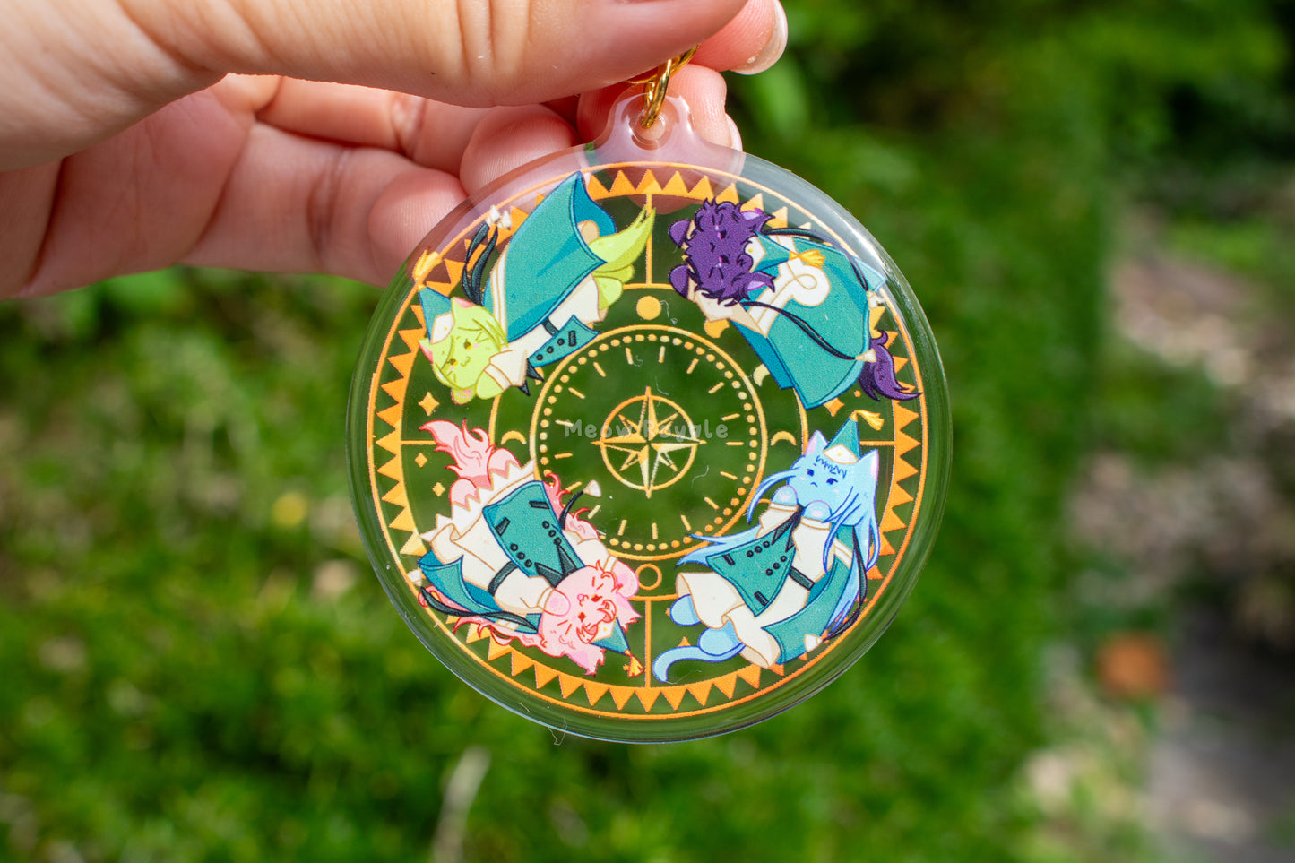 Witch Cat Acrylic Charm Keychain