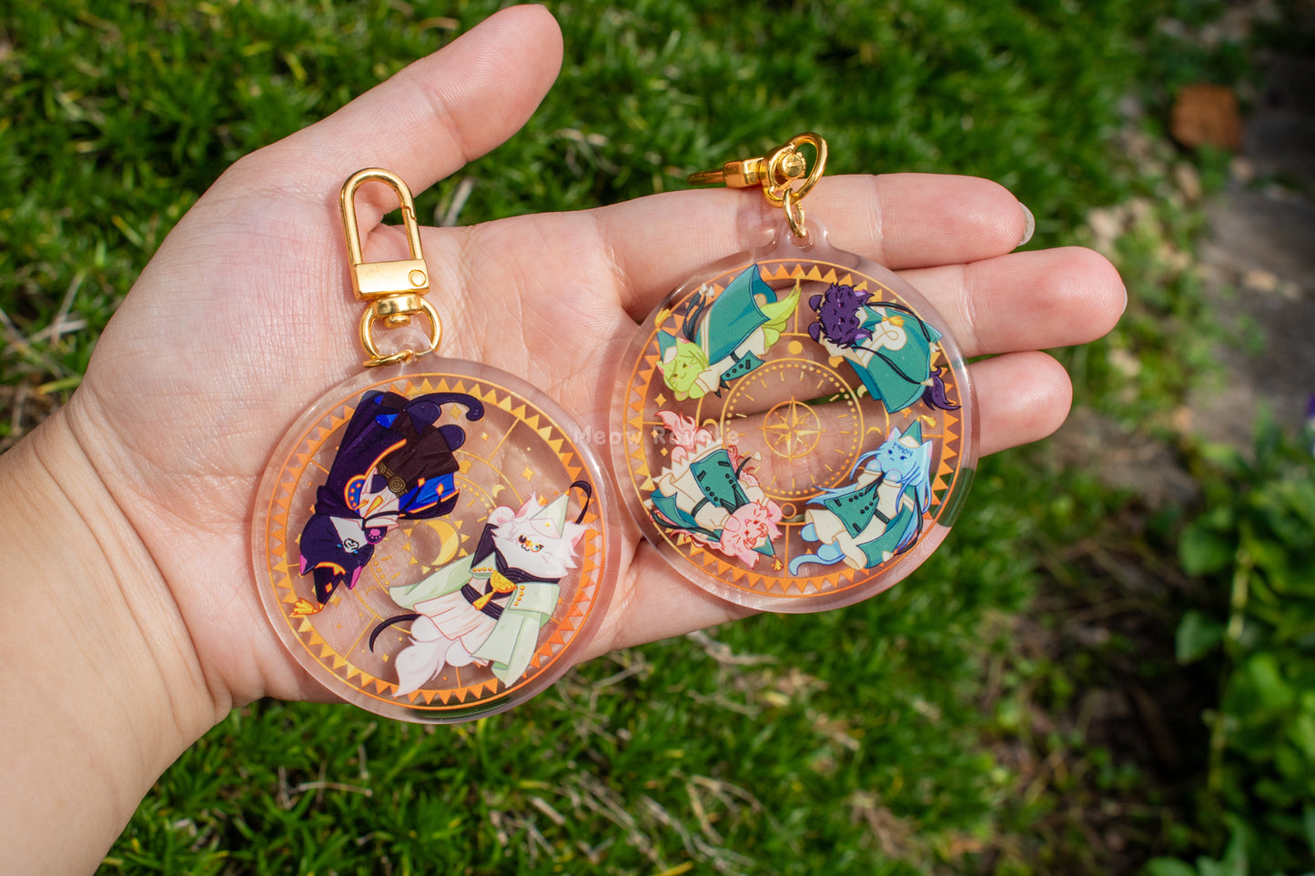 Witch Cat Acrylic Charm Keychain