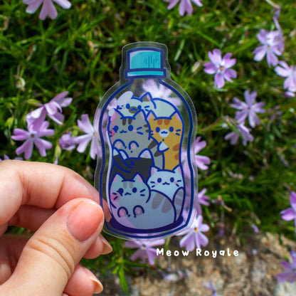 Cat Bottle Clear Sticker