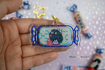 White Rabbit Candy Acrylic Charm Keychain