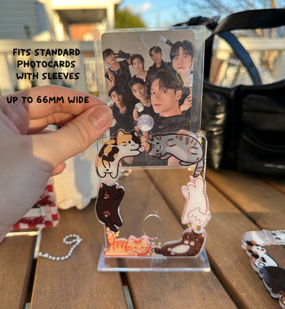 Bunny & Kitty Acyclic Photocard Holders Stand Keychain