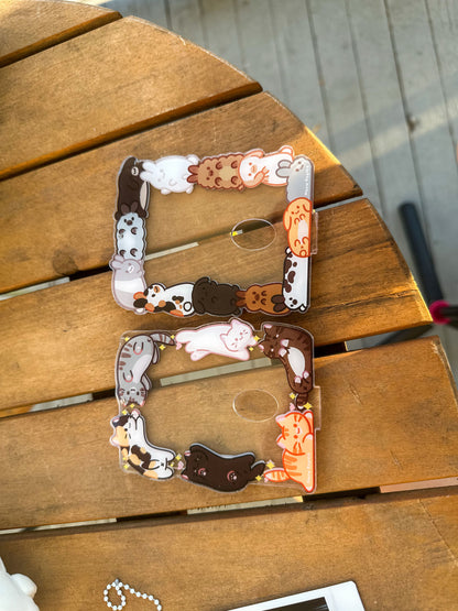 Bunny & Kitty Acyclic Photocard Holders Stand Keychain